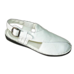 Mens White Leather Sandals